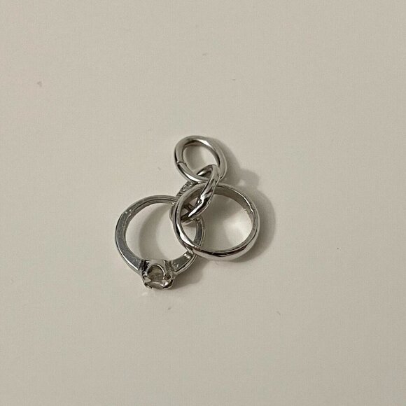 Vintage Sterling Wedding Ring and Band Mini Charm - Picture 5 of 15
